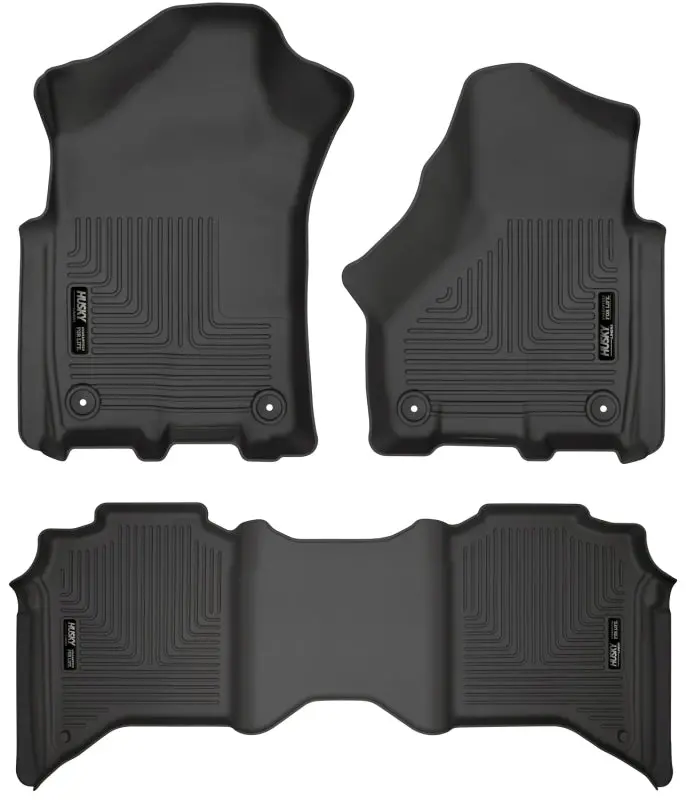 2019-2021 Ram 2500/3500 Crew Cab Husky Weatherbeater Front & Rear Floor Liners - Black 1