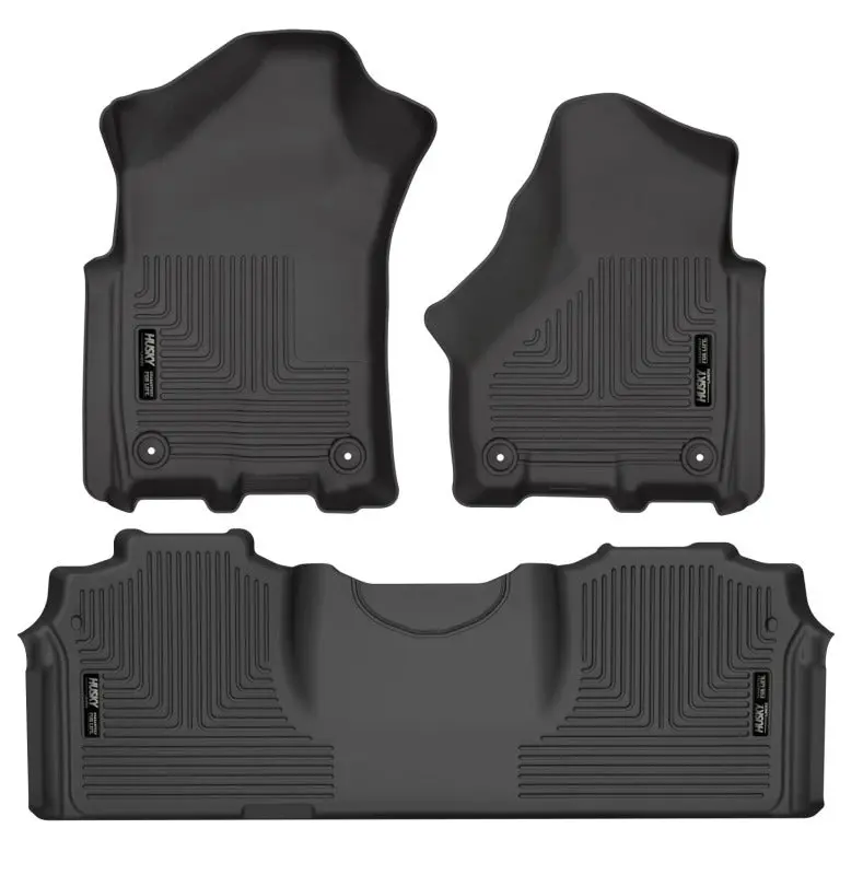 2019-2021 Ram 2500/3500 Mega Cab Husky Weatherbeater Front & Rear Floor Liners - Black 1