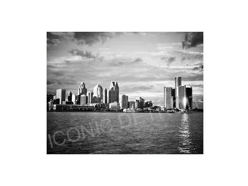 Detroit River Reflection Black And White Luster Or Canvas Print $35 - $430 1