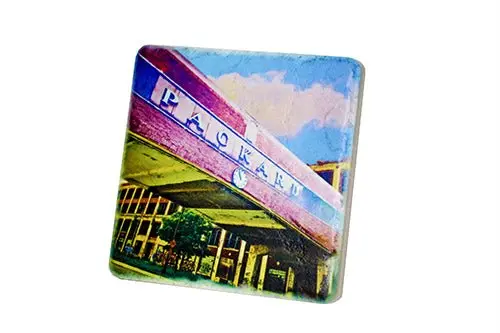 Packard Plant Bridge Porcelain Tile Coaster 1