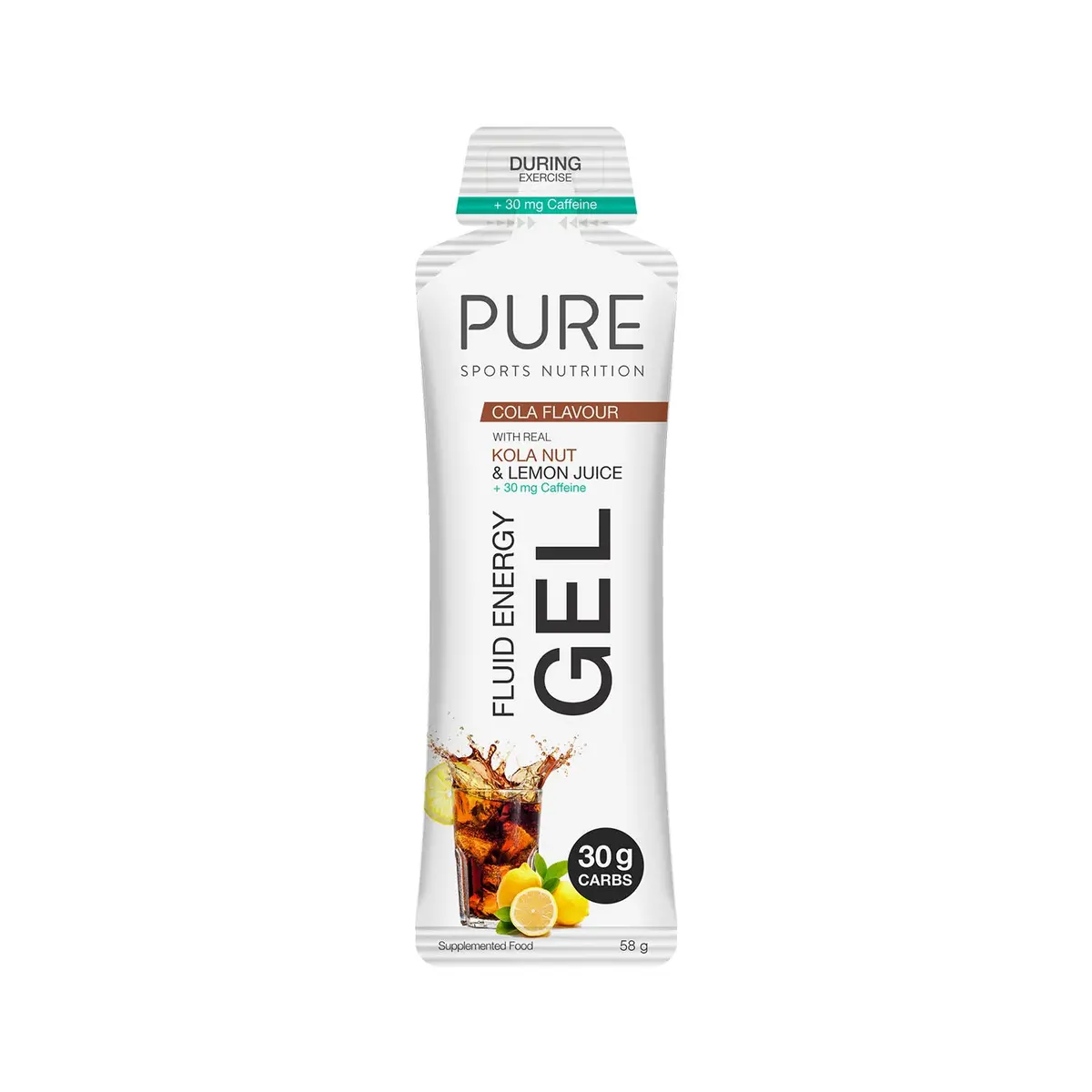 Pure Fluid Energy Gel 50G Kola Nut & Lemon Juice 30Mg Caffiene 1