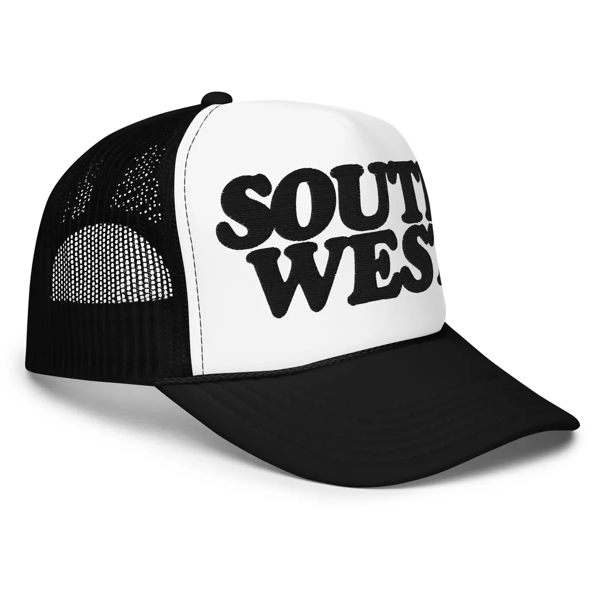 Southwest Foam Trucker Hat - Embroidered - Black / White 1