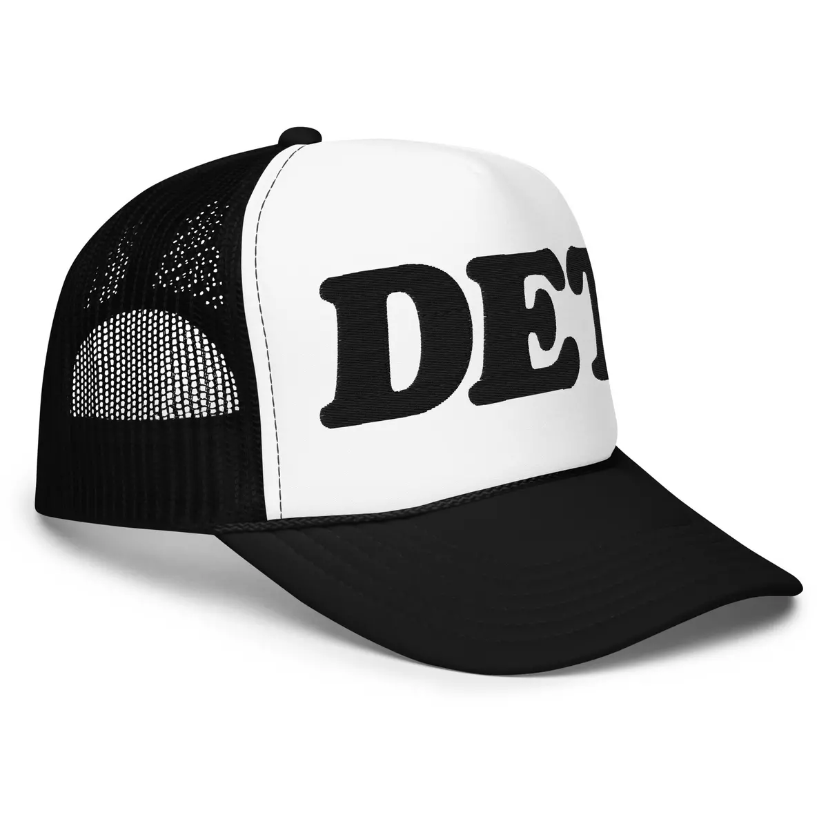 Det Foam Trucker Hat - Embroidered - Black / White 1