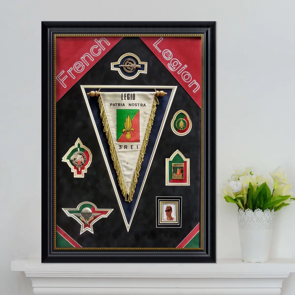 Military Medals From The Foreign Legion Framed For A Local Who Enlisted 1