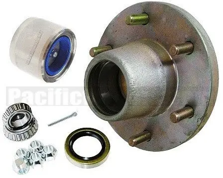 Plated Trailer Hub Kit, 5200-6000Lb. Axles, 25580/67048 Bearings - 6"/5.5" #41120Kit 1