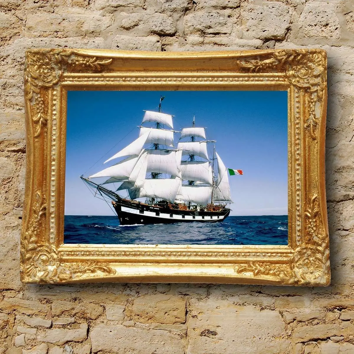 The Jeanie Johnston On Her Maiden Voyage Off The Azores In A Swept Gold 1