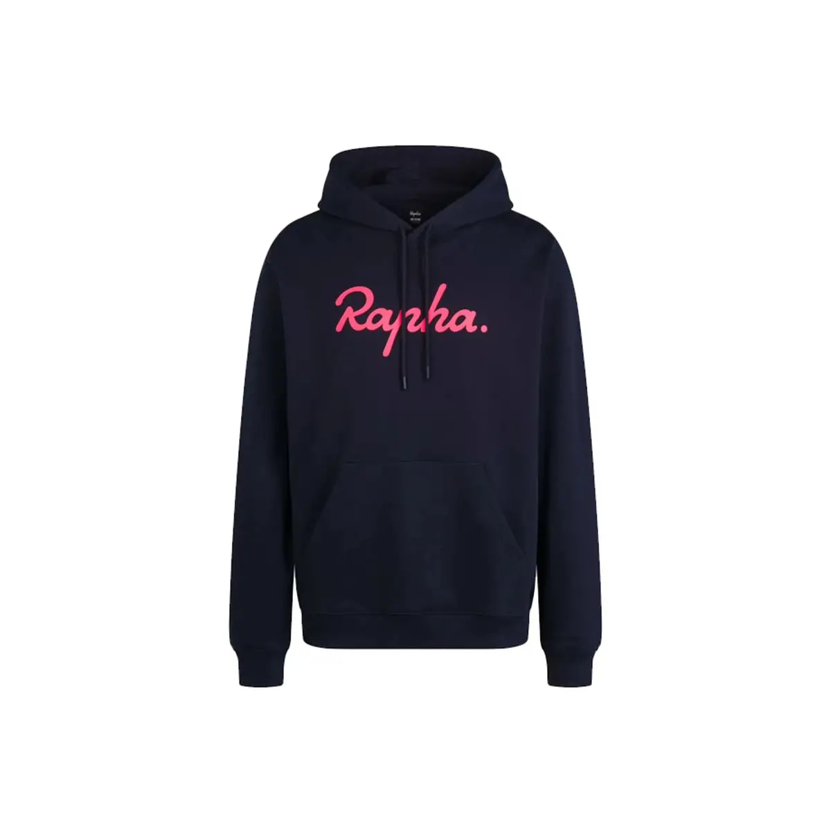 Rapha Heavyweight Cotton Large Logo Hoodie (Dark Navy/ High-Vis Pink) 1
