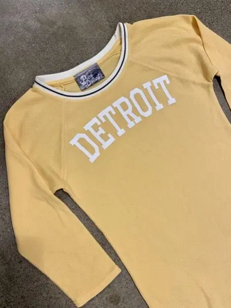 Detroit Collegiate Thermal 3/4 Sleeve Tee / Sunglow / Women's 1