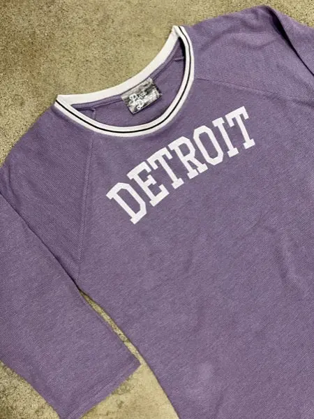 Detroit Collegiate Thermal 3/4 Sleeve Tee / Lilac / Women's 1