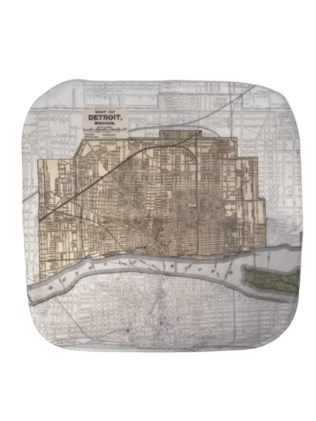 Map Of Detroit Washcloth 1