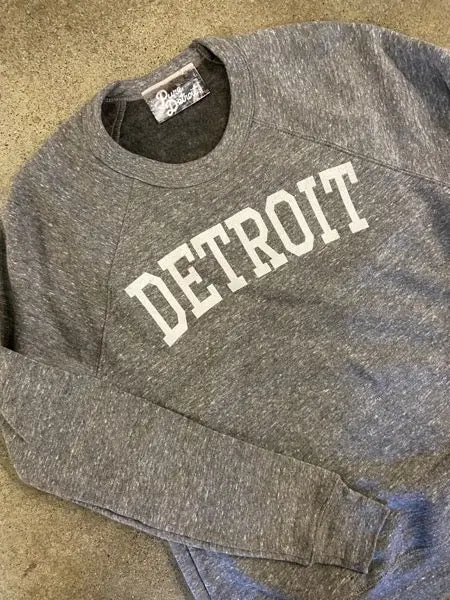Detroit Collegiate Arch Pullover /  White + Heather Gray / Unisex 1