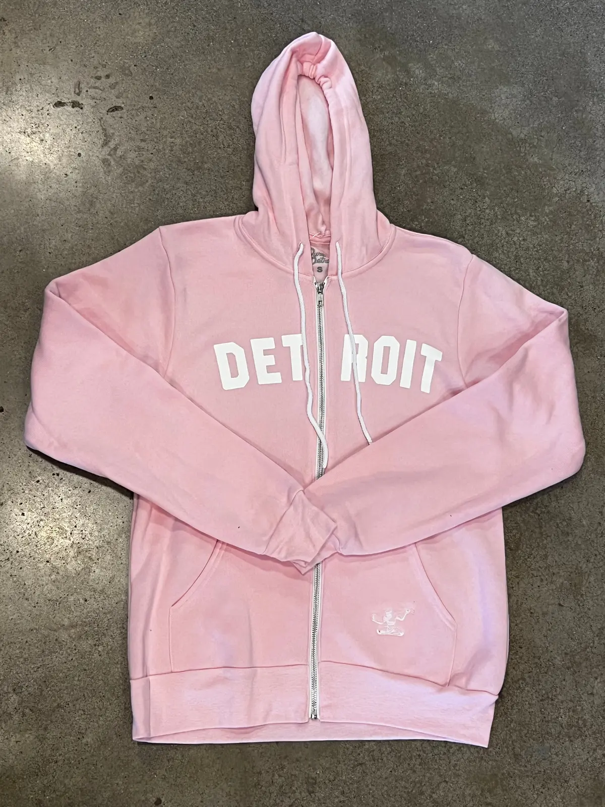 Detroit Classic Tri-Blend Zip Hoodie / White + Bubblegum / Unisex 1