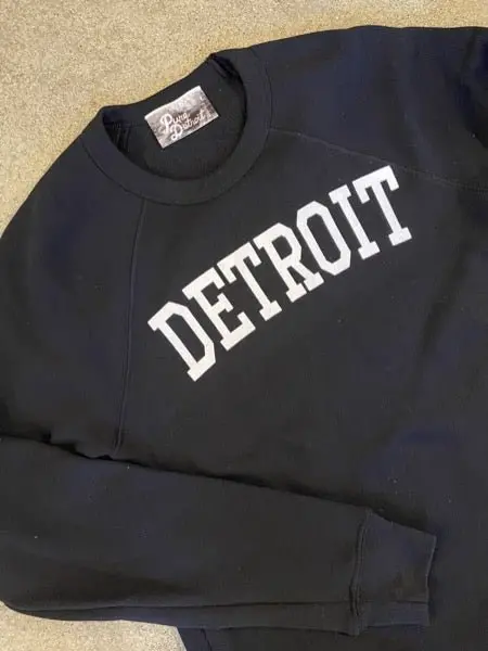 Detroit Collegiate Arch Pullover /  White + Black / Unisex 1