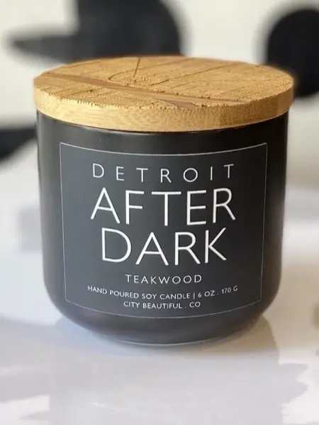 Detroit After Dark - Teakwood - Hand Poured Soy Candle By City Beautiful . Co - 6Oz. 1