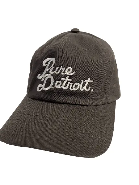 Pure Detroit Script Flexfit Fitted Hat / Gray 1