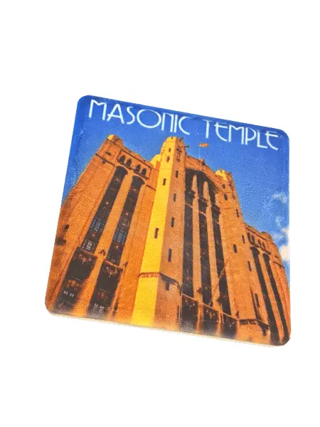 Masonic Temple Porcelain Tile Coaster 1
