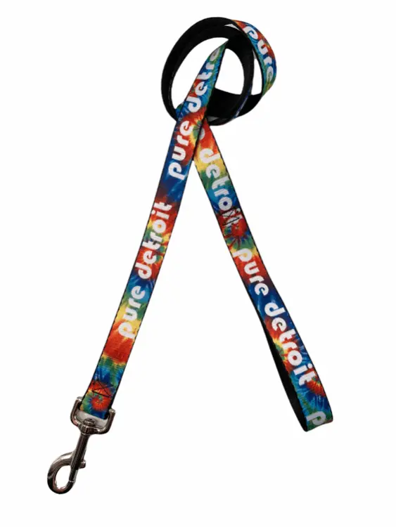 Pure Detroit Dog Leash / Tie Dye Swirl 1