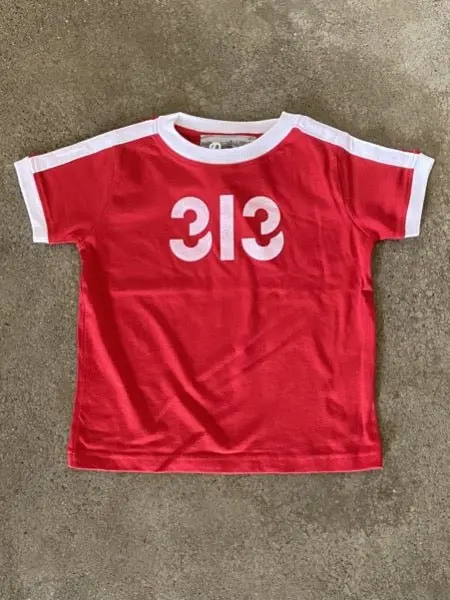 Modern 313 Sport Tee / White + Red / Toddler 1