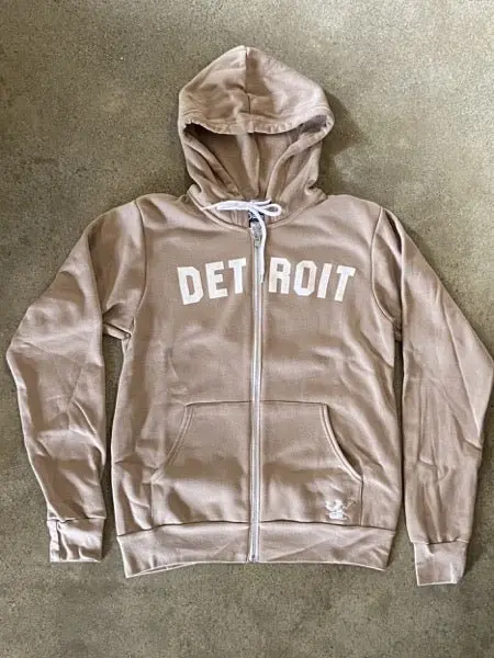 Detroit Classic Tri-Blend Zip Hoodie / White + Sand Dune Heather / Unisex 1