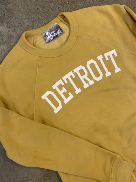 Detroit Collegiate Arch Pullover /  White + Maize / Unisex 1