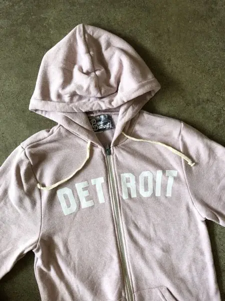 Detroit Classic Tri-Blend Zip Hoodie / White + Rose Quartz / Unisex 1