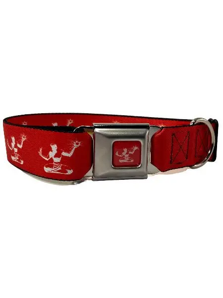 Spirit Of Detroit Dog Collar / White + Red 1