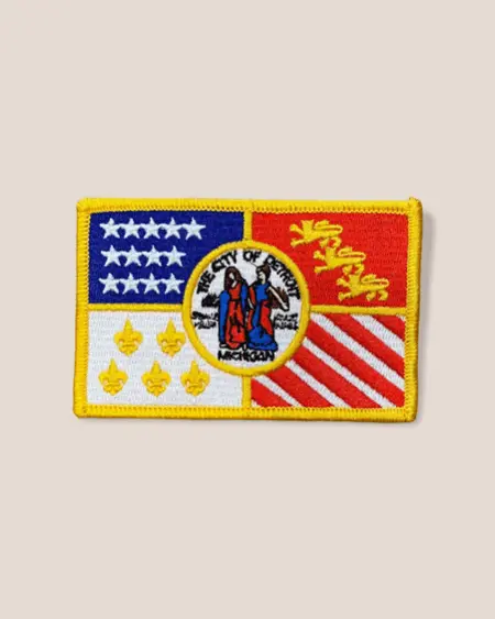Detroit City Flag Iron-On Patch 1