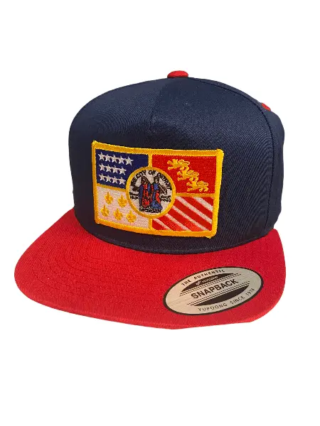 Detroit City Flag Snapback Hat / Navy + Red 1