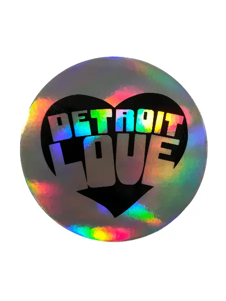 Detroit Love Holographic Decal 1