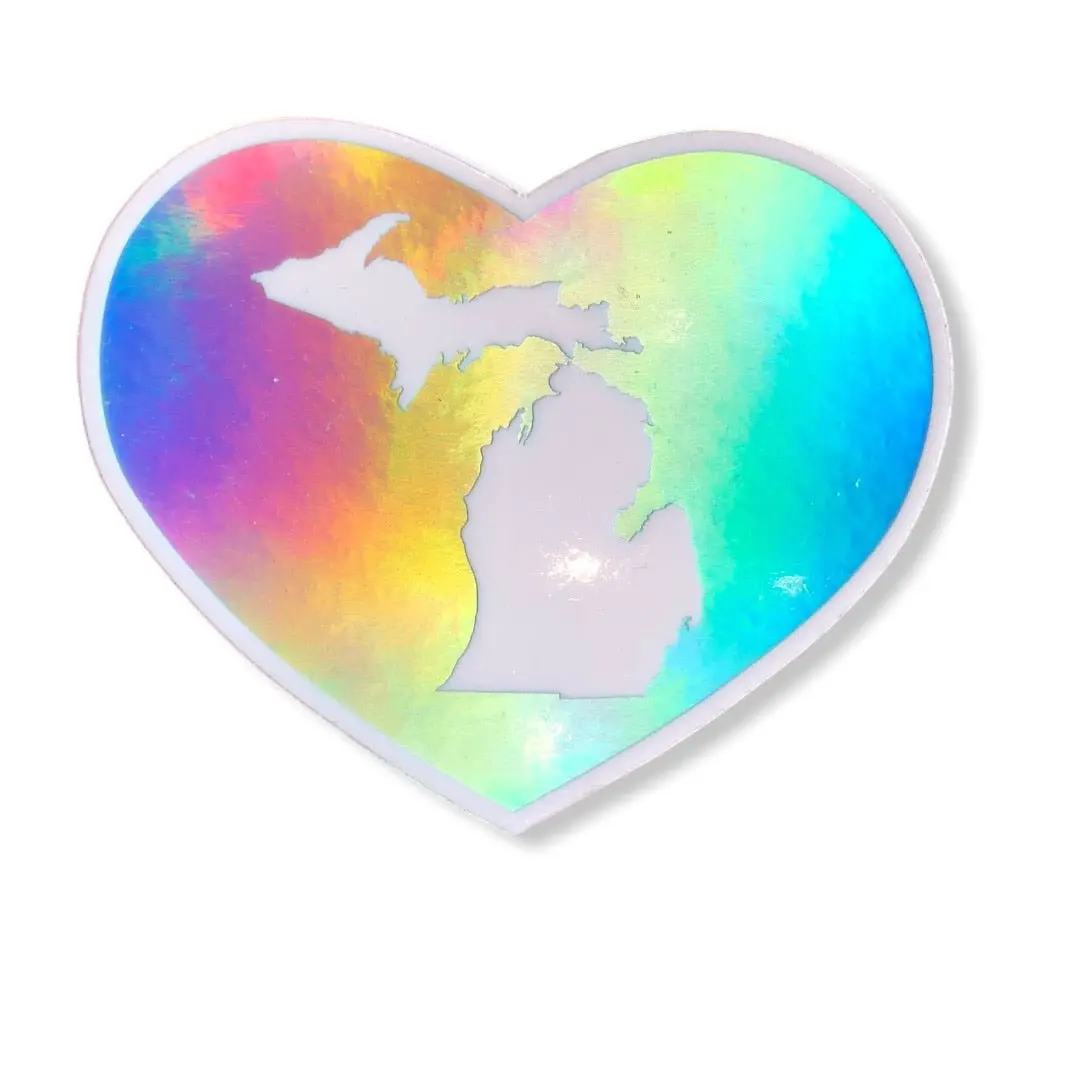 Love Michigan Reflective Color Decal 1