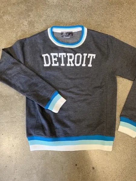 Detroit Collegiate Arch Crew / White + Charcoal / Unisex 2