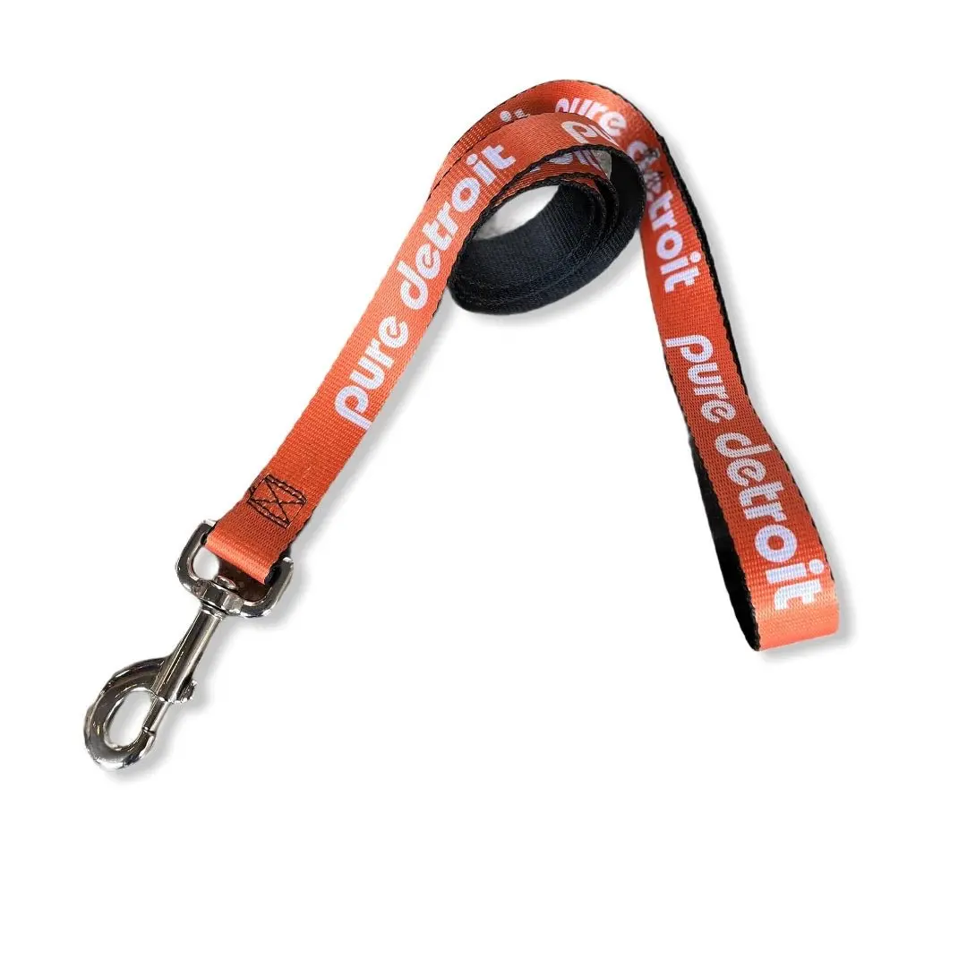 Pure Detroit Dog Leash / White + Orange 1