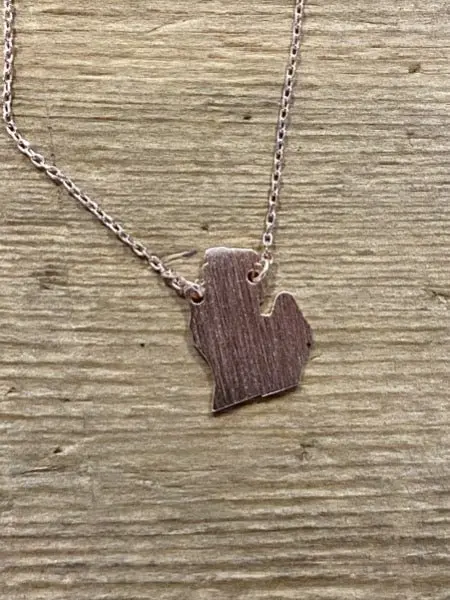 Michigan Mitten Dainty Necklace / Rose Gold 1