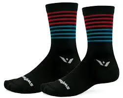 Swiftwick Apsire 7 Socks - Stripe Red/Blue 1