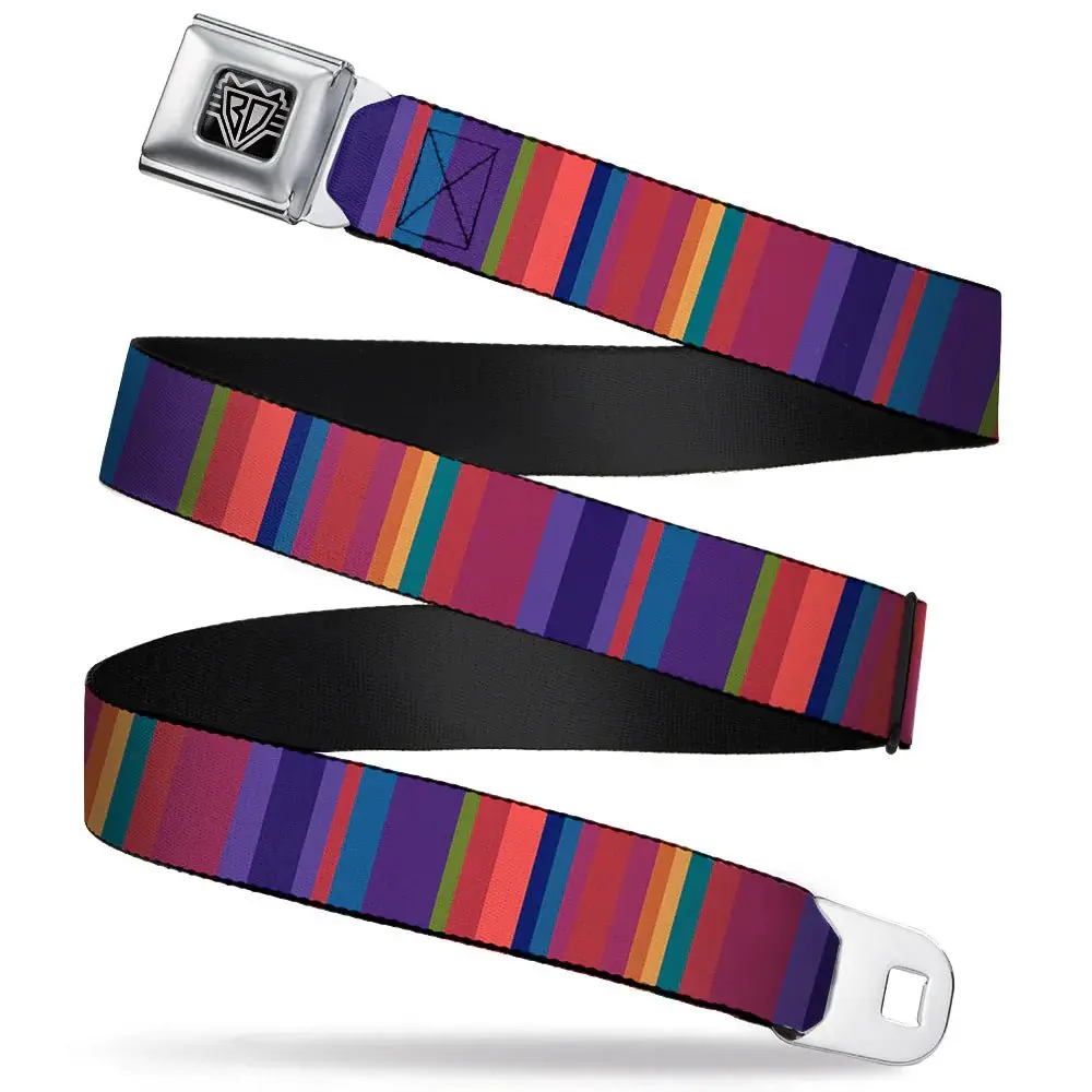 Spirit Of Detroit Seatbelt Belt / Spirit Of Detroit Logo + Reds Purples Webbing 1