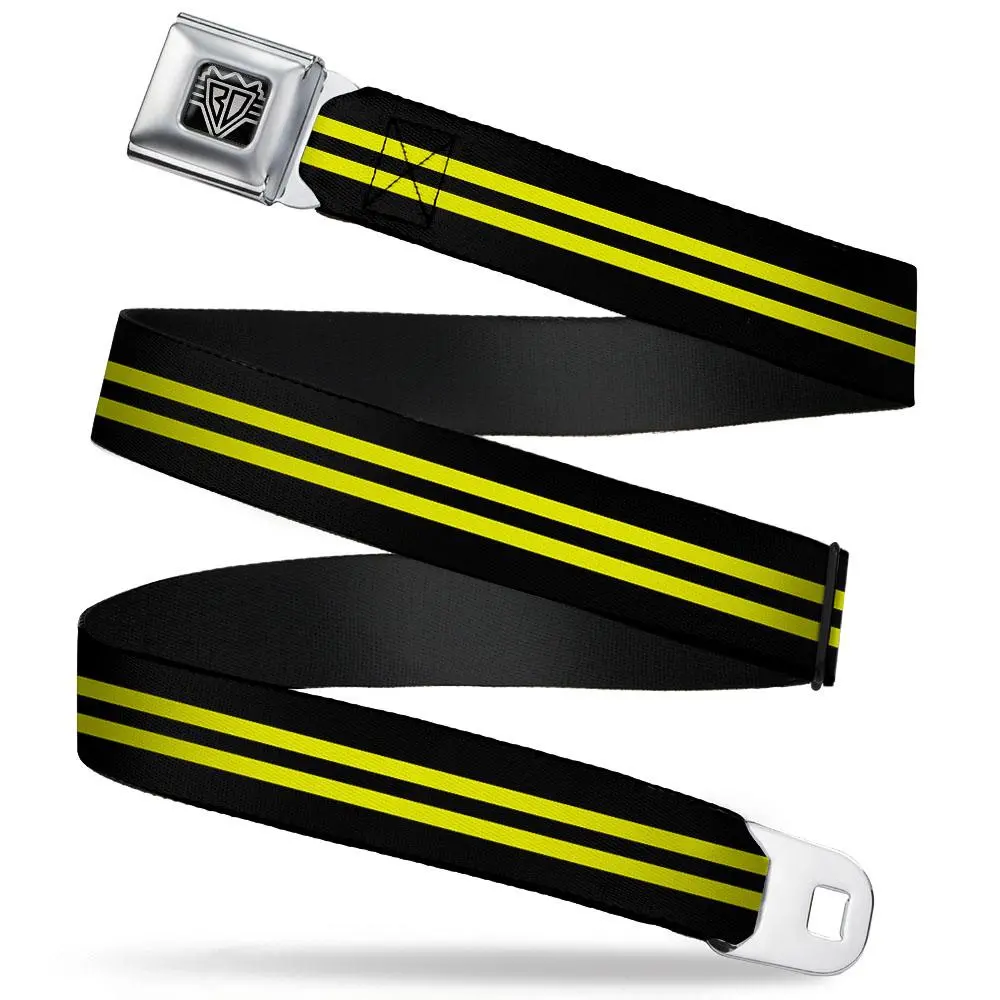 Ford Starburst Seatbelt Belt / Starburst Buckle + Black And Yellow Webbing 1