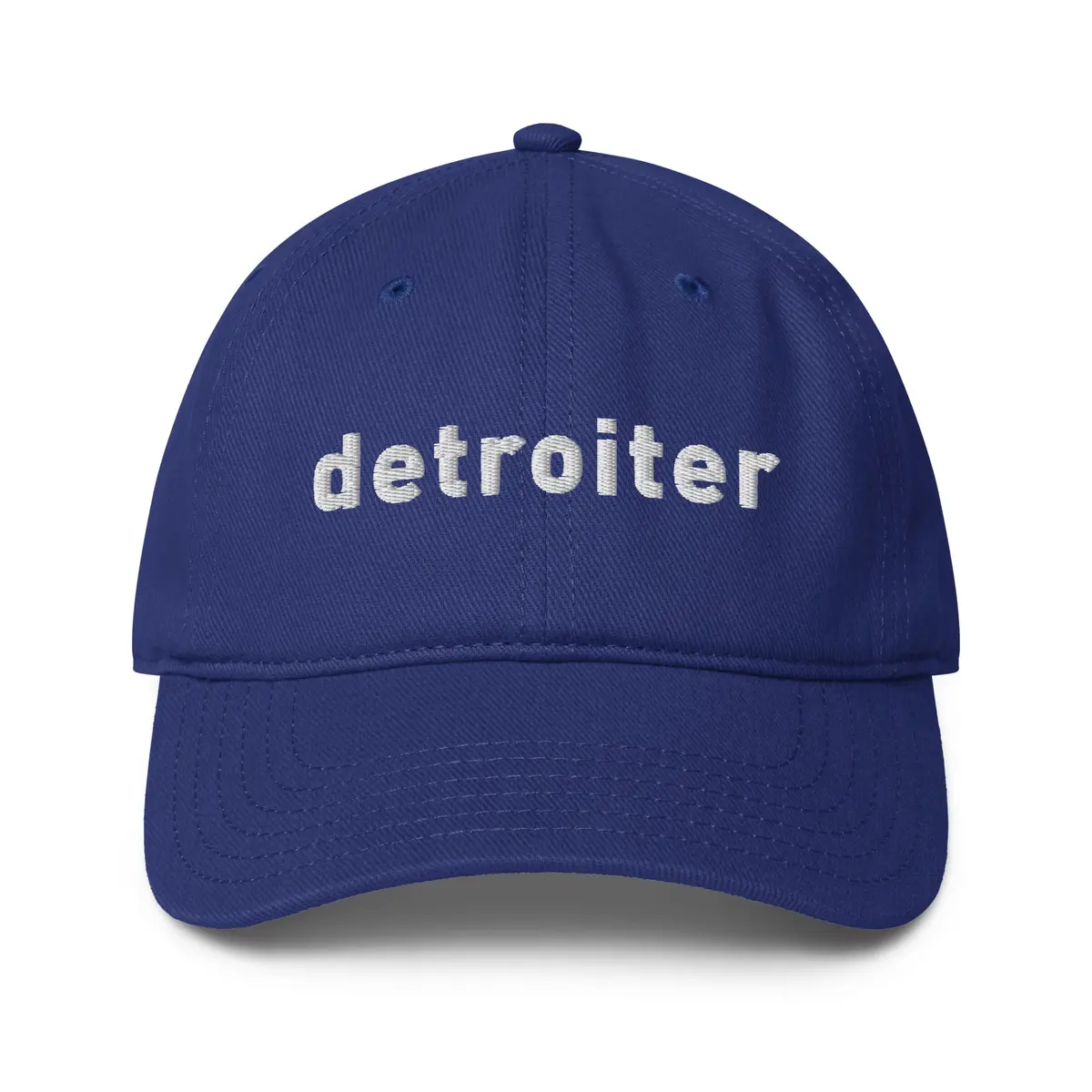 Detroiter Embroidered Low-Profile Dad Hat - Royal / White 2