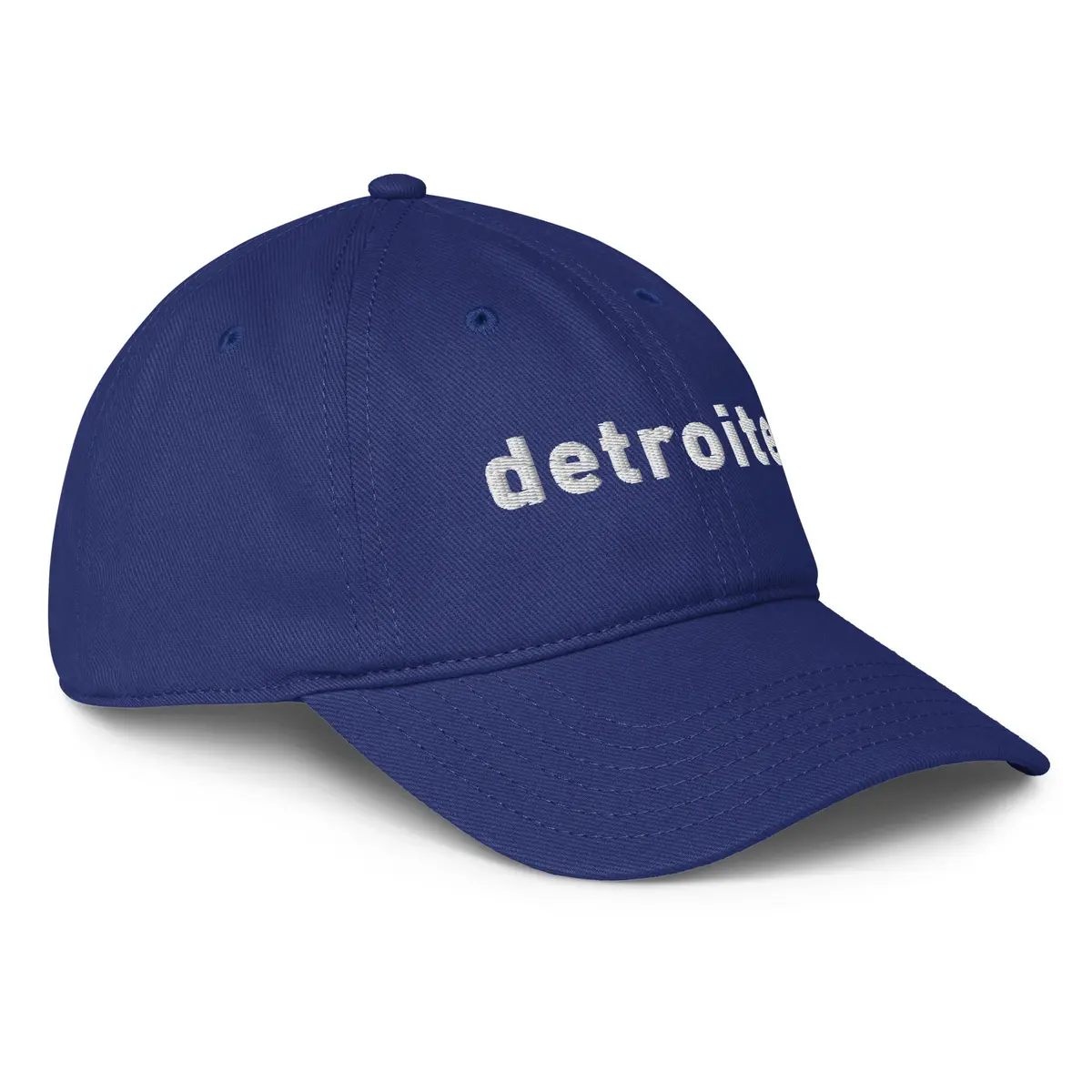 Detroiter Embroidered Low-Profile Dad Hat - Royal / White 1