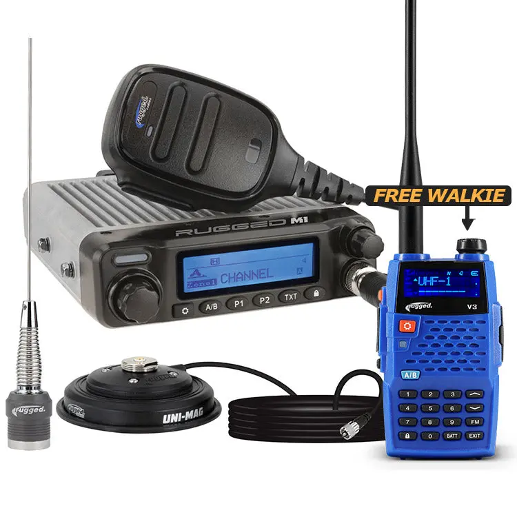 Radio Kit - Rugged M1 Race Series Waterproof Mobile With Antenna - Digital And Analog 1