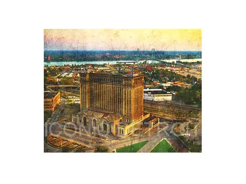 Michigan Central Station Aerial Luster Or Canvas Print $35 - $430 1