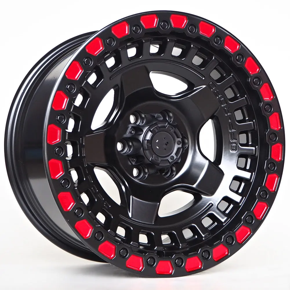 Nooe Of3 (4X4) 9X17 6X114,3 Et10 66,1 Matt Black + Red Line 1