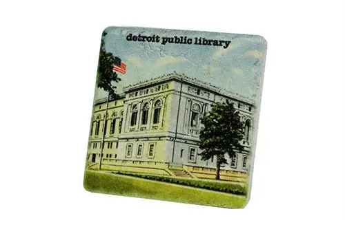 The Detroit Public Library Porcelain Tile Coaster 1