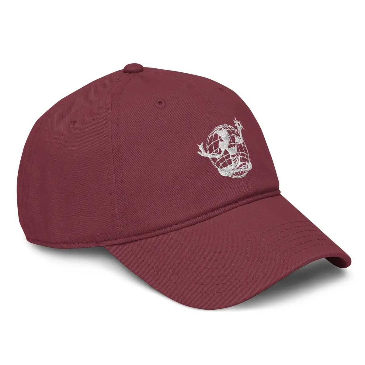 Spirit Of Detroit Worldwide Garment Washed Baseball Cap - Maroon / White 1