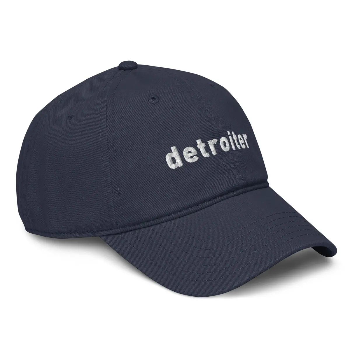 Detroiter Embroidered Garment Washed Dad Hat - Navy / White 1