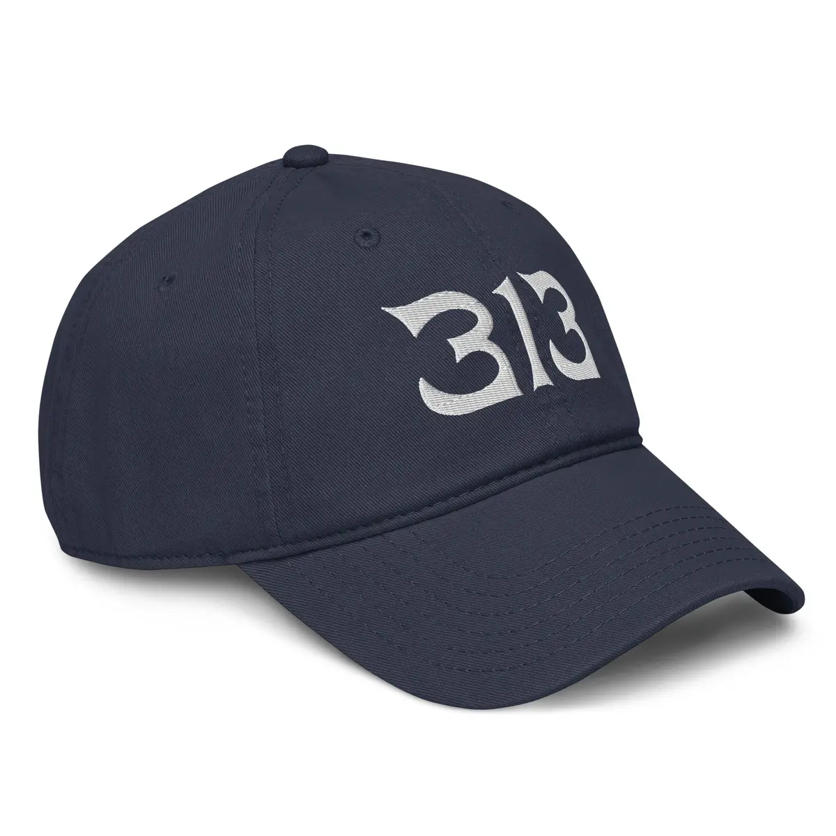 313 Nomad Embroidered Garment Washed Baseball Cap - Navy / White 1
