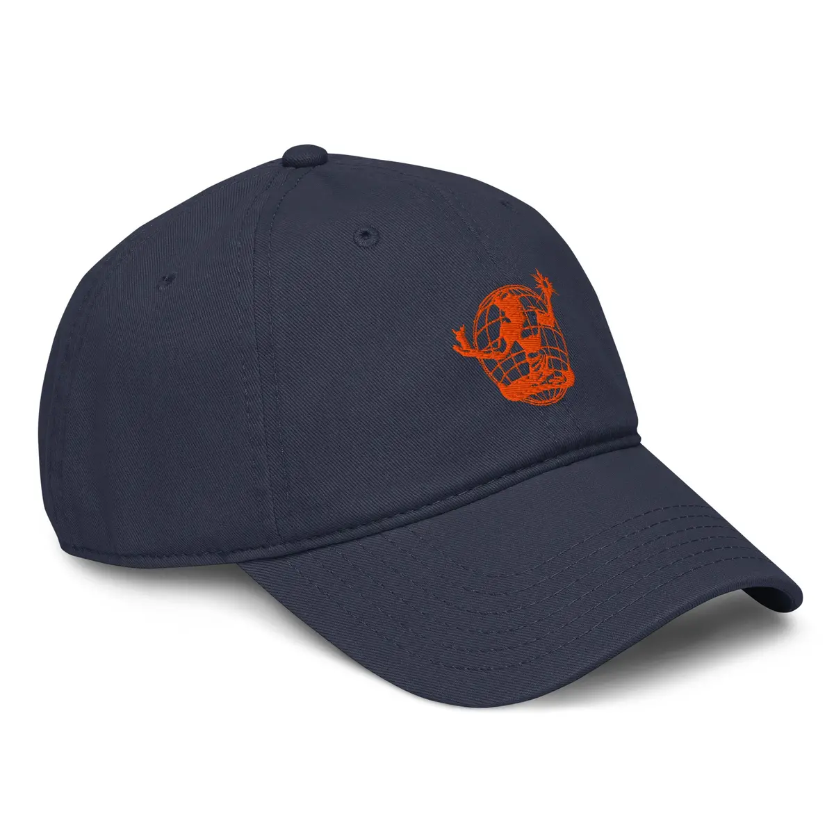 Spirit Of Detroit Worldwide Garment Washed Baseball Cap - Navy / Orange 1