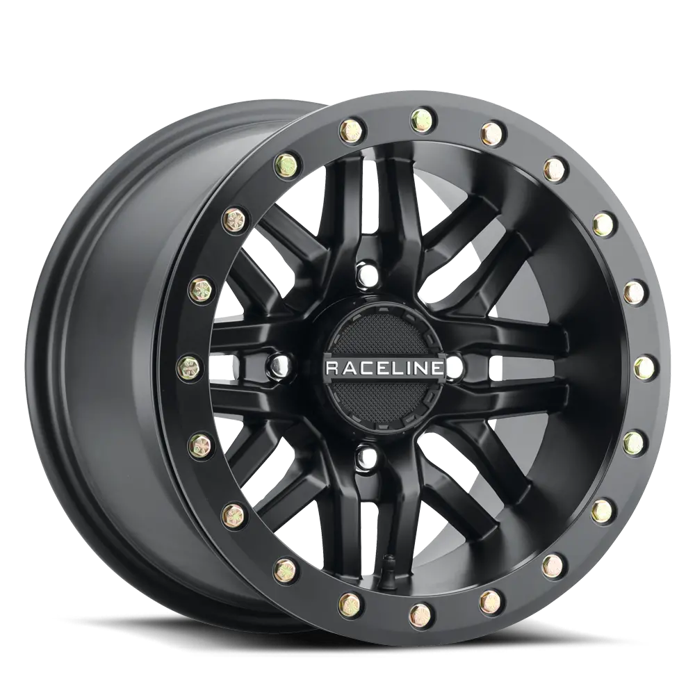 Raceline Ryno Beadlock 15X7 4X137 (5+2) Black W/ Black Ring 1