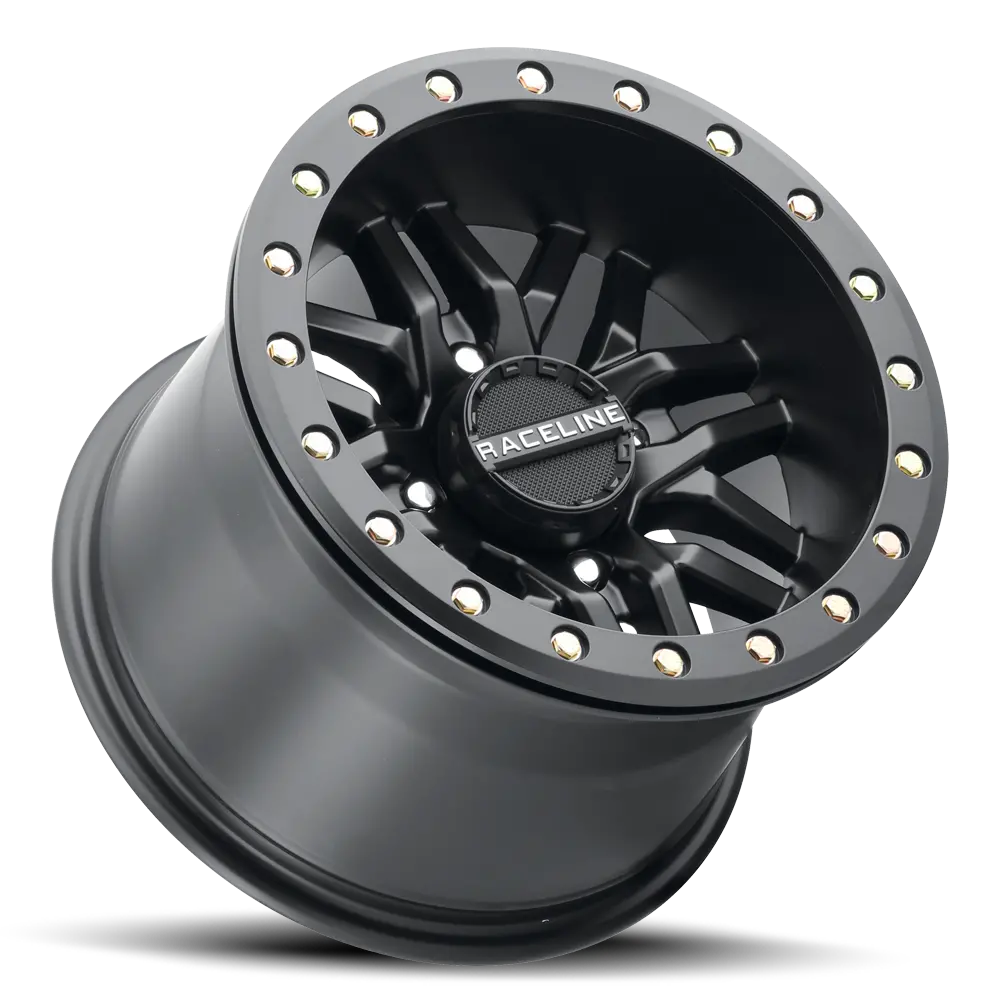 Raceline Ryno Beadlock 15X7 4X156 (5+2) Black W/ Black Ring 2