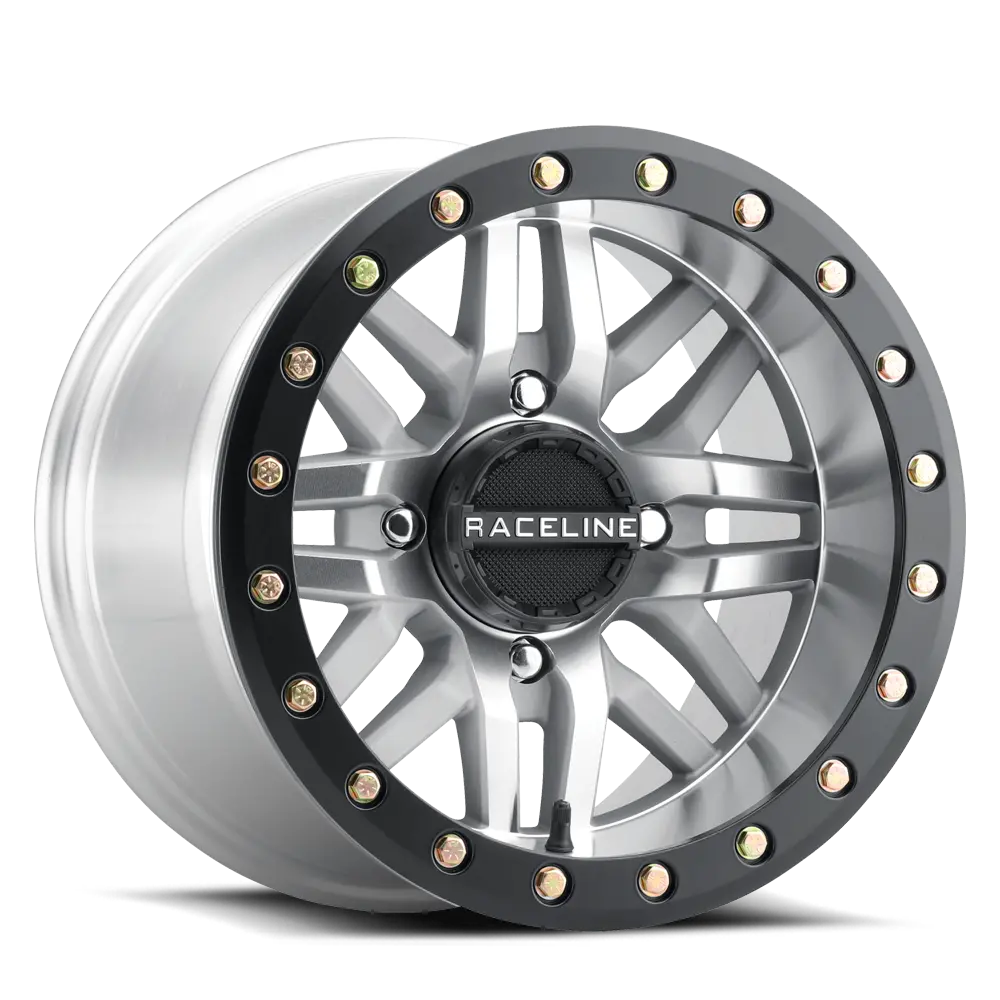 Raceline Ryno Beadlock 15X10 4X156 Black Machined W/ Black Ring 1