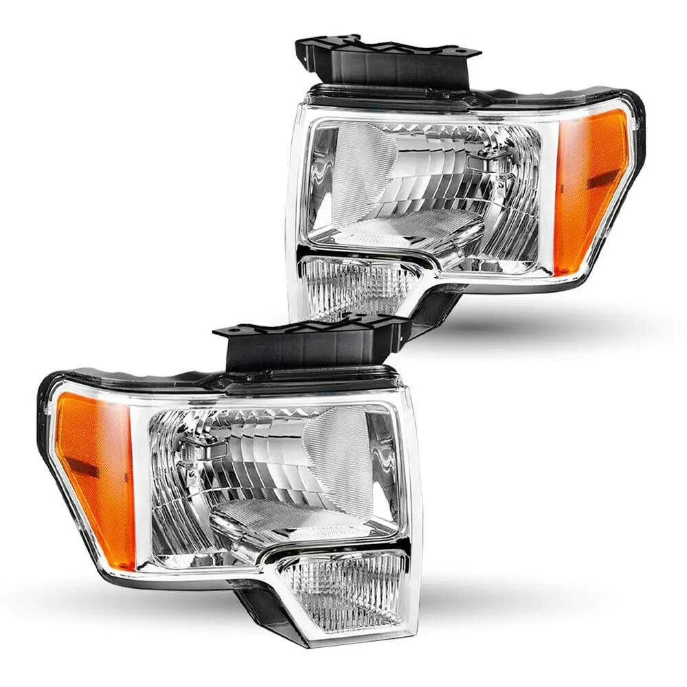 09-14 Ford F-150 Chrome Headlights Pair L+R 1